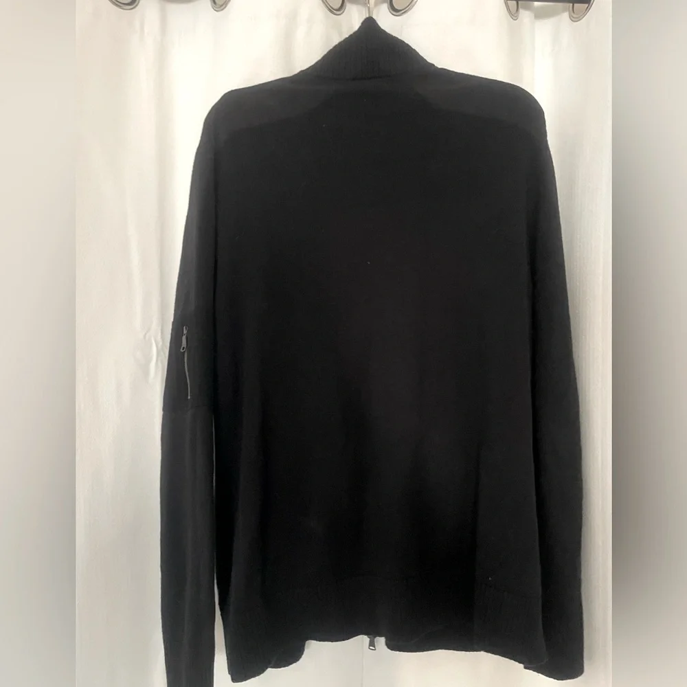 Banana Republic Men's Black Zip-Up Sweater XL